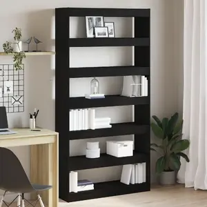 Стеллаж VidaXL модель 3333932 Черный дуб 100 x 30 x 198 см, древесно-волокнистый материал
