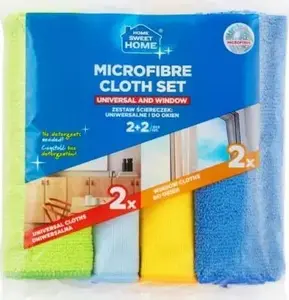 Microfiber Cloth Set Spontex HSH 2+2 – reusable cleaning cloths, multi-surface, pack of 4