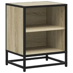 Naktsgaldiņš VidaXL 848702 Ozols, metāls un koks, 400×310×500 mm, darba slodze virsmas 60 kg