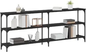 Konsoles galds VidaXL modelis 871321 tumšs ozols 200 x 29 x 75 cm koksnes kompozīts