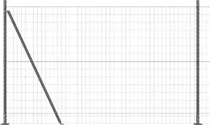Fence panel set VidaXL Euro with 7 posts and flange mounts 1.4 x 10 m steel powder-coated