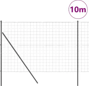 Металлическое ограждение 1,6 x 10 м, оцинкованная сталь, серое — VidaXL