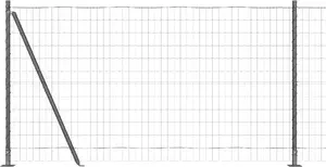 Fence panel set VidaXL Euro with 13 galvanized steel posts and flange 1.2 x 25 m