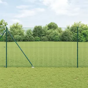 Сварная проволочная ограда с 13 столбами с шипами VidaXL 1.5 x 25 м зелёная сталь