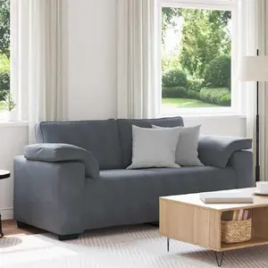 Divvietīgs dīvāns VidaXL 140 cm tumši pelēks samts