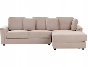 Corner sofa left‑hand Beliani KOHLO beige‑grey