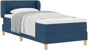 Континентальная кровать с матрасом VidaXL 90x200 см синий ткань Lumarko