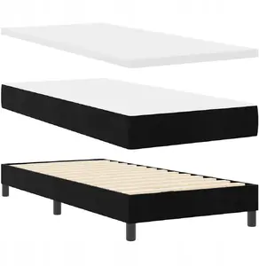 Кровать boxspring VidaXL 90x190 см чёрная вельветовая с матрасом