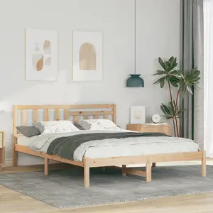 Каркас кровати VidaXL 150 x 200 см Коричневый Массив сосны