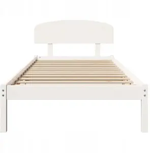 Каркас кровати с изголовьем VidaXL 80x200 см массив сосны белый