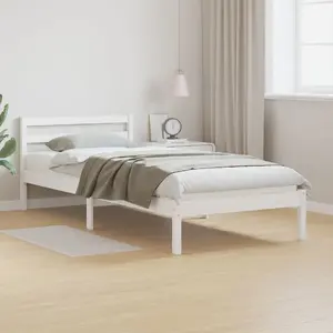 Каркас кровати с изголовьем VidaXL 80x220 см белый цельная сосна