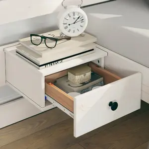 Каркас кровати с ящиком VidaXL 150 x 200 см белое дерево