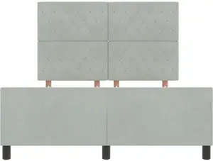 Кровать VidaXL Aksamit Lumarko 140x200 см, светло-серая, мягкая обивка