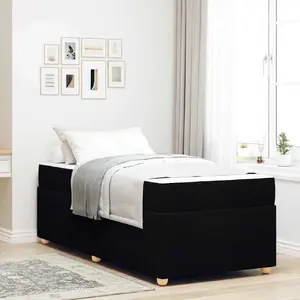 Каркас кровати с матрасом VidaXL модель 3399323, тканевая обивка, чёрный, 90 x 190 см