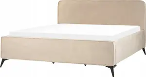 Gulta Beliani VALOGNES samta 180 x 200 cm bēši‑pelēka