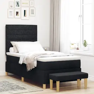 Комплект каркас кровати с матрасом VidaXL 100 x 200 см Черная ткань