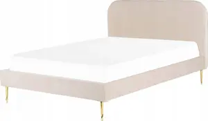 Кровать Beliani FLAYAT 160 x 200 см велюр светло-бежевый