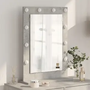 Vanity mirror VidaXL model 868336, rectangular grey concrete finish, 70 × 50 × 18 cm