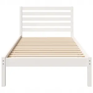 Каркас кровати с изголовьем VidaXL 90 x 220 см массив сосны белый