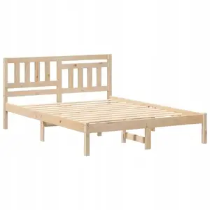 Каркас кровати VidaXL 120 x 190 см Коричневый Сосновая массивная древесина