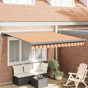 Ручной выдвижной маркиз VidaXL 300x250 см желто-оранжевый