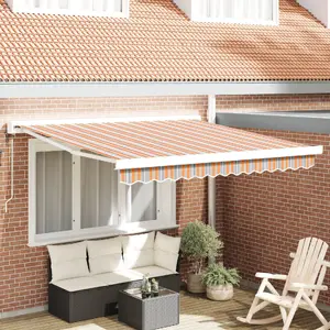 Выдвижная телескопическая маркиза VidaXL 300 x 250 см в полоску, мультиколор