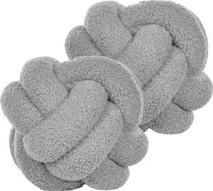 Cushion set Beliani Boucle Gray MALNI — 2 pieces, boucle fabric