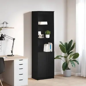 Комод VidaXL 50x35x180 см черный дуб, клееное дерево
