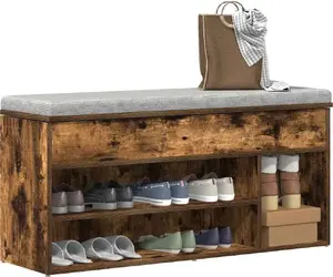 Скамья с местом для обуви VidaXL, цвет «дымчатый дуб», 102 x 30,5 x 45 см