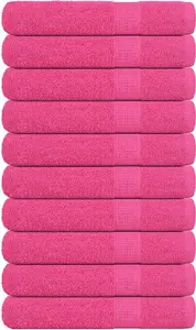 Towels for sauna VidaXL set of 10, pink, 80 x 200 cm, 100% cotton