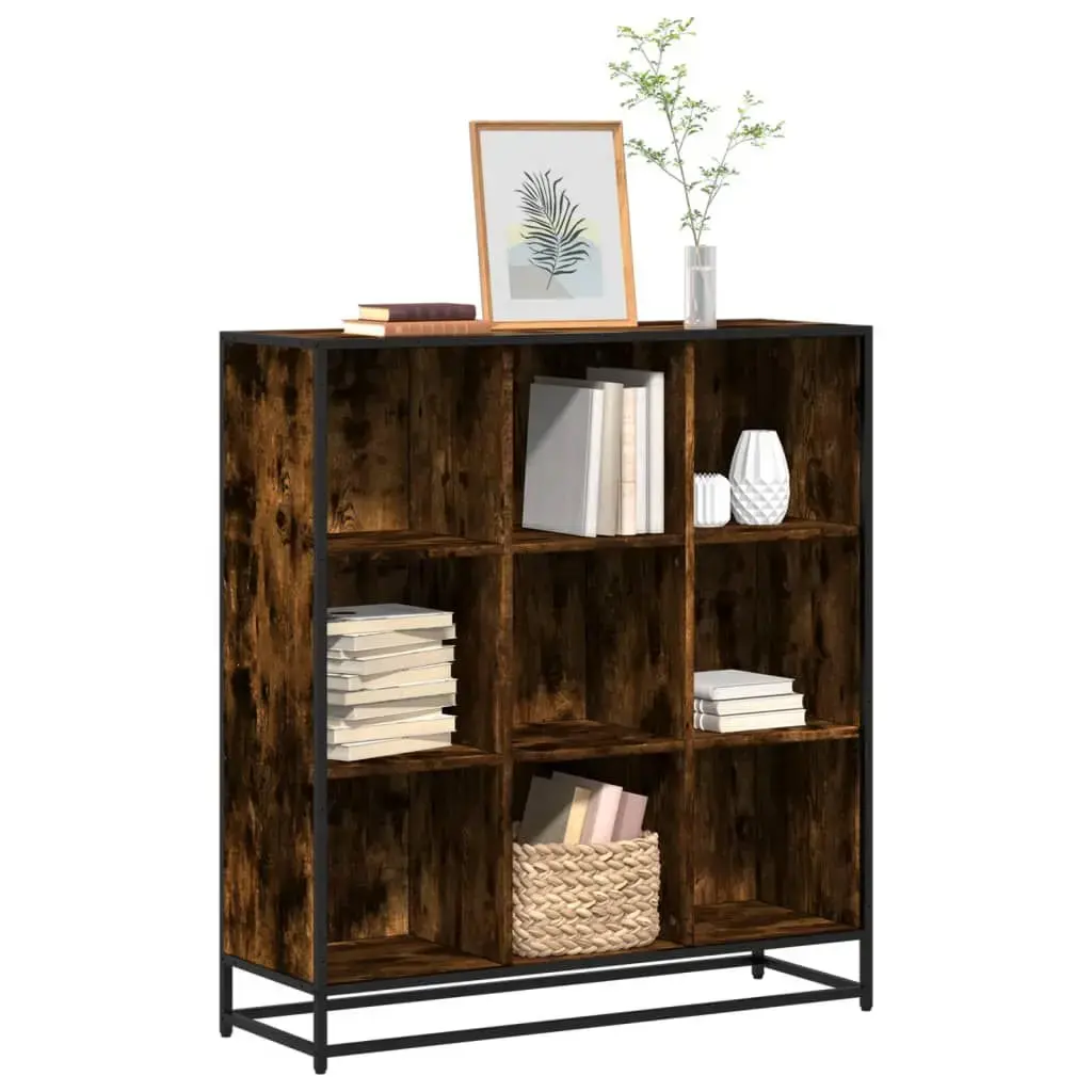 Книжный шкаф VidaXL 3300862 — дубовый, металлический каркас Photo 2