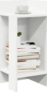 Side table VidaXL model 858542 with shelf, white, 25.5×27×60 cm