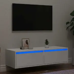 ТВ-тумба VidaXL, модель 860238, белая с LED-подсветкой, 100 x 35,5 x 25 см
