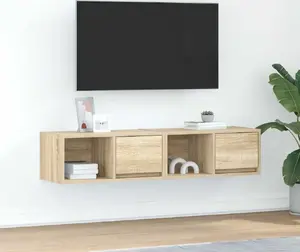 Тумбы под ТВ набор VidaXL модель 861441, 2 шт., цвет Дуб Сонома, 60×31×25,5 см, клееная древесина