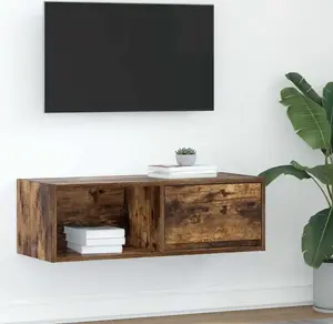 ТВ тумба VidaXL модель 861462 80×31×25,5 см дымчатый дуб клееное дерево
