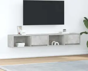 Тумбы под ТВ VidaXL модель 861461, бетонно-серый, клеёная древесина, 2 шт., 80×31×25,5 см
