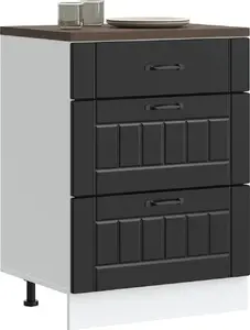 Grīdas virtuves skapītis VidaXL Lucca, melns līmēts finierējums, modelis 854270
