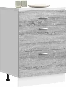 Virtuves apakšējais skapis VidaXL modelis 854255, pelēks Sonoma, līmēta koksne