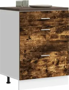 Virtuves apakšējais skapis VidaXL modelis 854254 no līmēta ozola vaskaļā krāsā (smoked oak)