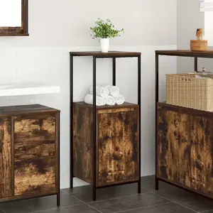 Шкаф для ванной VidaXL модель 861914, под дымчатый дуб, 36×35×95 см, с открытыми полками