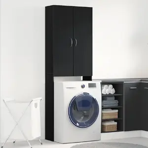 Шкаф для стиральной машины VidaXL 862064, черный дуб, 64×25,5×190 см