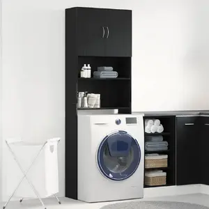 Шкаф под стиральную машину VidaXL 859128, черный дуб, 64×24×190 см
