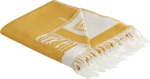 Blanket Beliani JALKINI 130 x 170 cm yellow - throw blanket, 130×170 cm