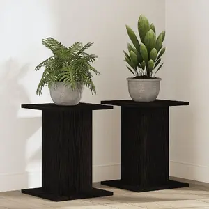 Plant Stand VidaXL model 3345113, Black Oak Wood, 30 x 30 x 40 cm