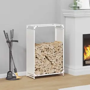 Firewood Rack VidaXL model 864212, white, cold-rolled steel