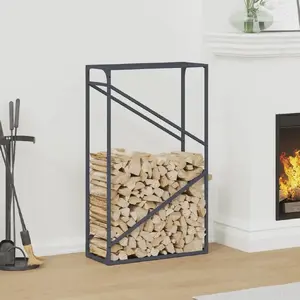 Firewood Rack VidaXL 60x25x100 cm, antracite — metal outdoor wood storage