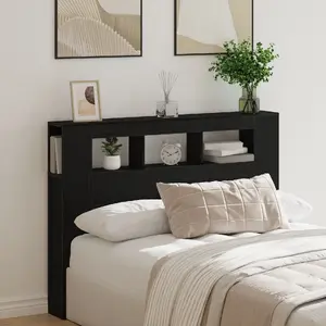 Изголовье VidaXL модель 862212 с LED черное дубовое покрытие