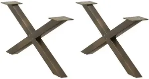 Kafijas galda kājas VidaXL modelis 4012887, 2 gab., tērauds, augstums 70 cm, diametrs 30–31 cm
