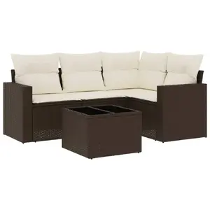Āra sols VidaXL 3251260 rotangā ar rūdītu stiklu, krēmkrāsains, 550×550×370 mm, slodze 110 kg