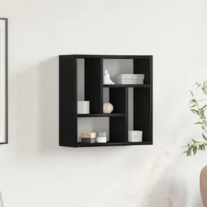 Настенная полка VidaXL модель 862511, цвет черный дуб, 45x16x45 см